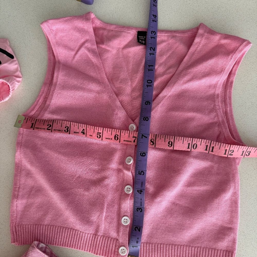 NWT Dollskill 4 pc Clueless Pink Plaid Costume/Pink Set Regina George Costume XS - Picture 14 of 15